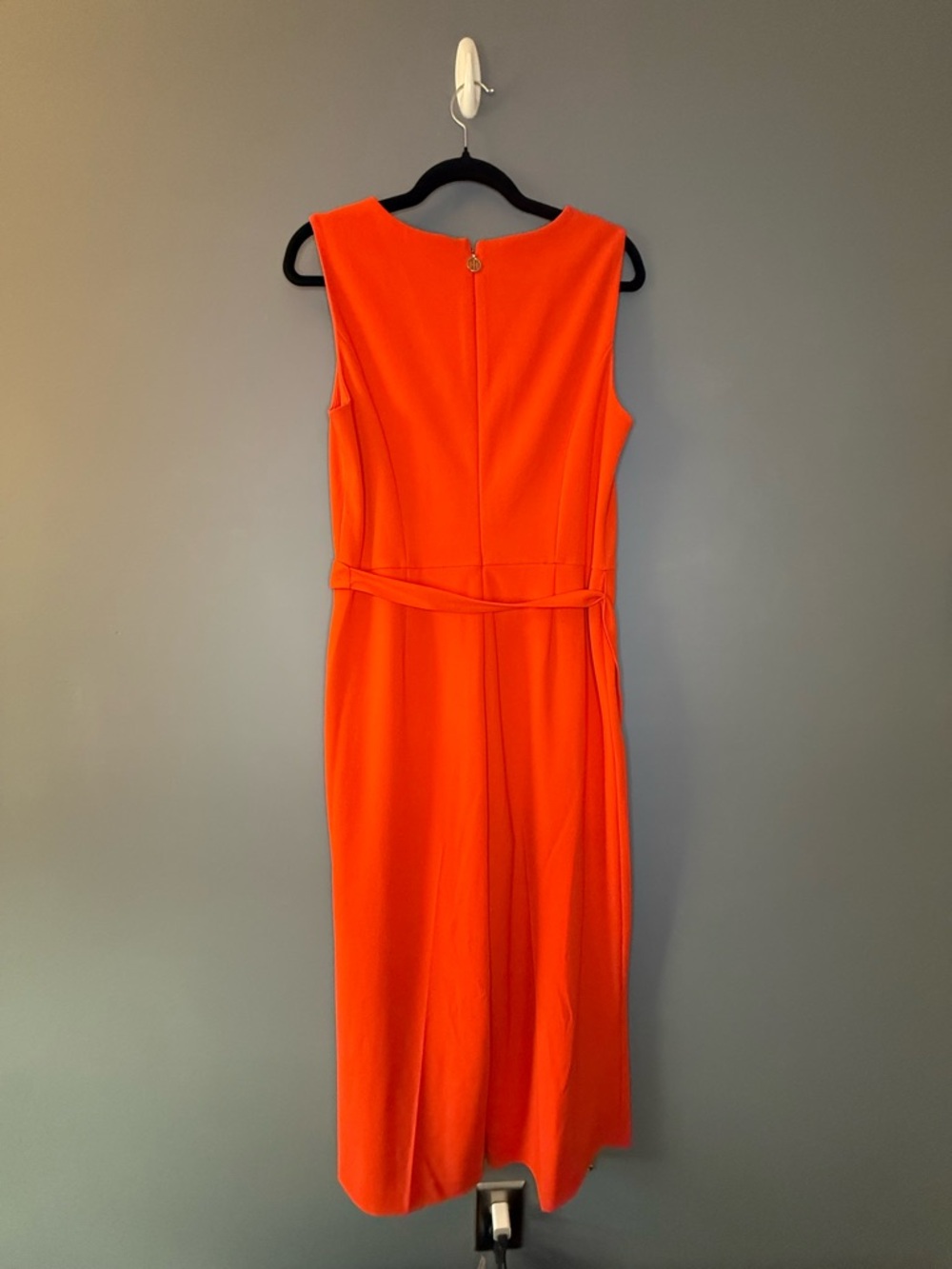 Tommy Hilfiger Sleeveless Orange Romper with Waist Tie - Picture 4 of 7